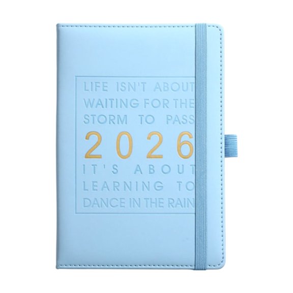 Tahtuvzn Office Supplies 8.19x1.8x1.17" 2026 Large Agenda 365 Day Daily Planner Management Record Notebook Schedule Use January to December with Hourly Plan Calendar App, Gifts for Family, Blue
