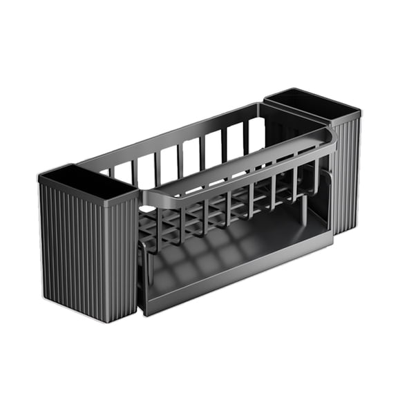Tahtuvzn School Sponge Kitchen Sink Organizer Storage Containers, Plastic, Gray, 12.2x4.33x3.54in