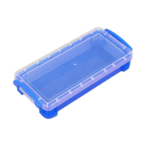 Tahtuvzn Storage Containers 1-Pack Plastic Pencil Box Large Capacity Boxes Clear with Snap-tight Lid Stackable Design and Stylish Office Supplies Organizer