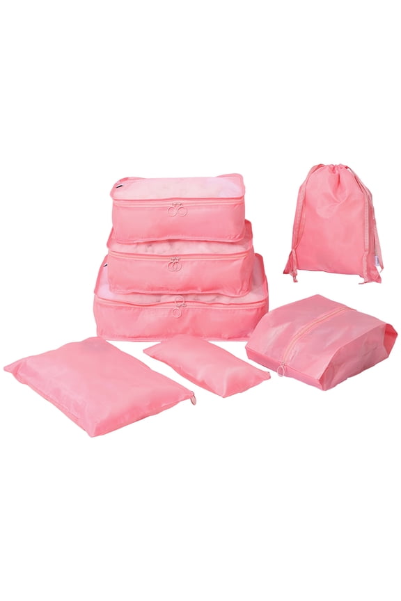 Storage Containers 7 Set Packing Cubes for Travel, Compression Luggage Organizers Set, Travel Kit with Laundry Bag & Shoes Home Decor, Gifts Friend