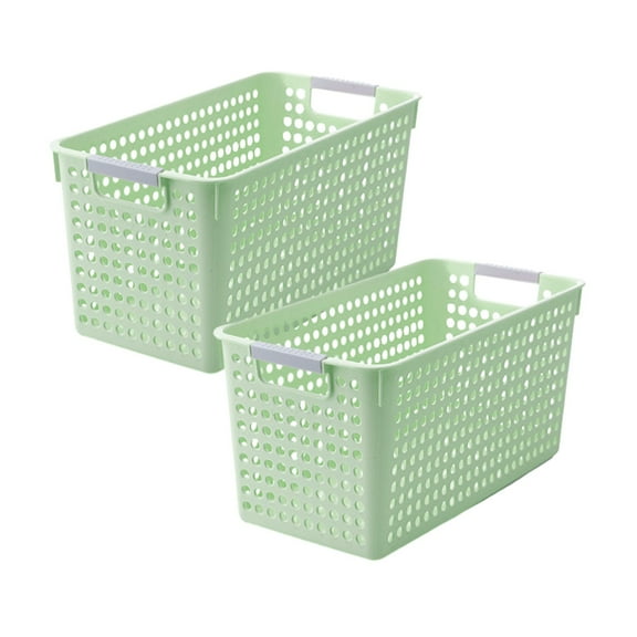 Tahtuvzn School Storage Containers Plastic Laundry Basket with Silvery Handle-Collection and Transport Clothing Board Basket-Suitable for Families Dorms-Can Also Organize Toys