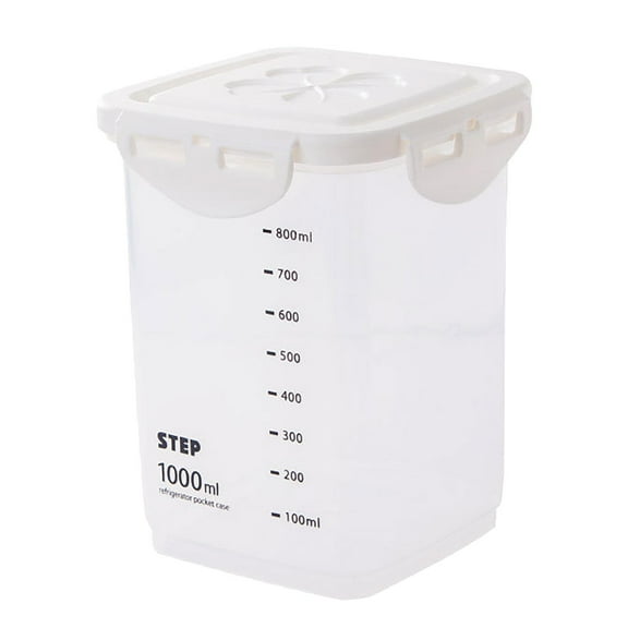 Tahtuvzn Storage & Organization 1000ml Transparent Plastic Tank Vacuum Moistureproof Fresh-keeping Sealed Tank,Kitchen Jar with Lid Box, White, Gifts for Sisters