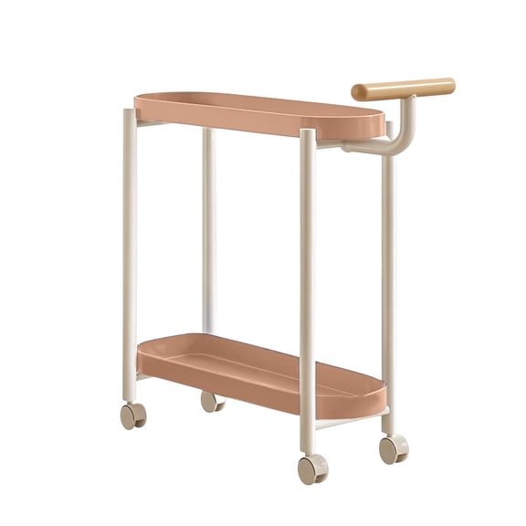Bwiyojiz Storage & Organization 18.8x7x20.8" Rolling Side Table with Wheels Cream Mobile End Table-Bedroom Nightstand Living Room Portable Nesting for Small Spaces, Gifts for Mom