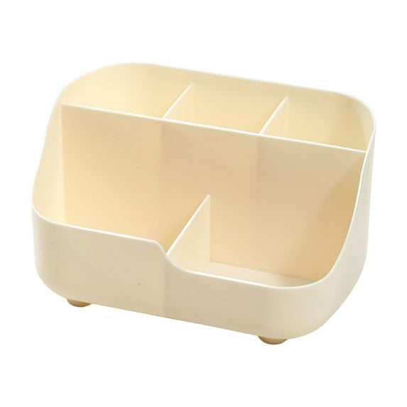 Tahtuvzn Storage & Organization 6.3x4.53x3.54" Small Multifunctional Organizer Desk Caddy Home Office Accessory Tray Art Supply Holders Pen Pencil Brush Compartment Bathroom Countertop, White