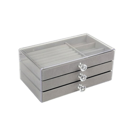 Tahtuvzn Storage & Organization 8.66x5.11x4.13" Drawer Multifunctional Dustproofs Jewelry Sense Box Simples Display Premiums Organizer, Home Gifts, Gray