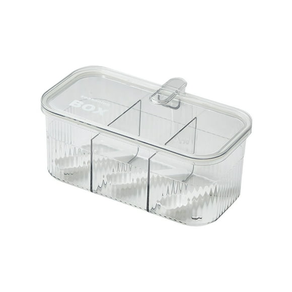 Tahtuvzn School Storage & Organization Transparent Multi Compartment Dispenser Seasoning Jar Household Condiments MSG Box Shaker Kitchen Home Decor