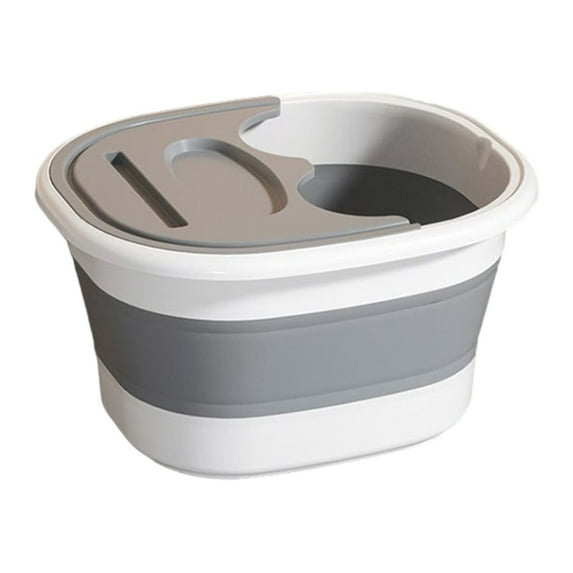 Tahtuvzn Storage and Organization, Foldable Foot Bath Bucket with Handle and Lid, Portable Foot Bath Spa Bucket with Massage Acupoints, Portable Foot Bath Bucket, Foldable Spa Bucket for Foot