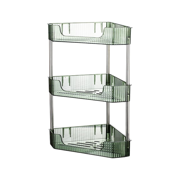 Bwiyojiz School Storage & Organization Kitchen Three Shelf Countertop Corner Triangular Spice Hanging Wall Mounted Hole-Free, Green, Gifts for Women