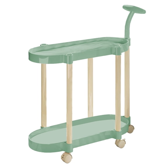 Bwiyojiz School Storage & Organization Multi Layer Movable Plastic Rack Large Capacity Layered with Wheels Living Room/bedroom/bathroom/kitchen Item, Green, Gifts for Yourself