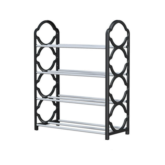 Tahtuvzn Storage & Organization Shoe Rack, Storage Organizer with 4 Tiers Metal Shelves for Bedroom, Closet, Entry, Dorm Room