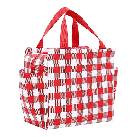 Bwiyojiz School Storage & Organization Solid Color Bento Bag Portable Insulation Thickened Lunch Box, Red, Gifts for Yourself