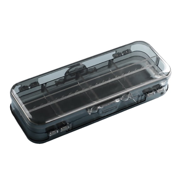 Bwiyojiz Storage & Organization Transparent Double Layer Plastic Case with Lid 4 Removable Ruler Inserts Multi Lattice Devise and Compartments for Cosmetics Erasers Clips, Black, Gifts for Sisters