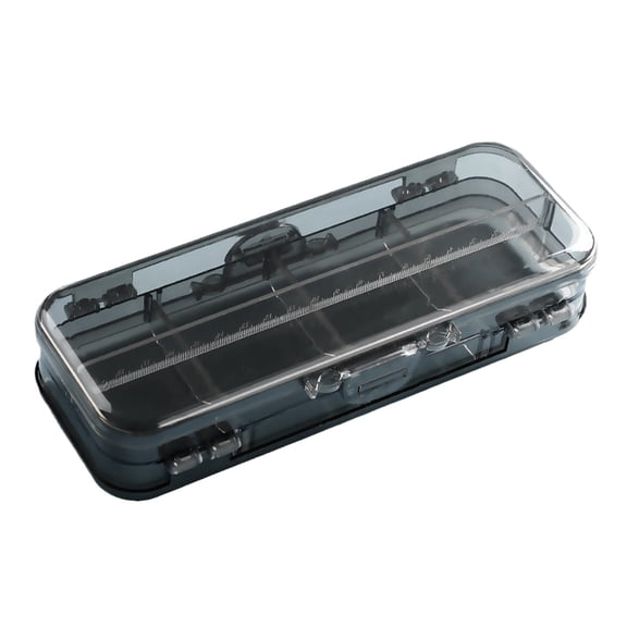 Bwiyojiz Storage & Organization Transparent Double Layer Plastic Case with Lid 4 Removable Ruler Inserts Multi Lattice Devise and Compartments for Cosmetics Erasers Clips, Black, Gifts for Sisters