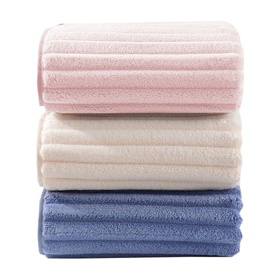 Tahtuvzn Towels Hand Coral Velvet Candy Striped Flannel Towel Face Absorbent Quick Drying Bath Large Must Have for Home and Travel Soft Experience