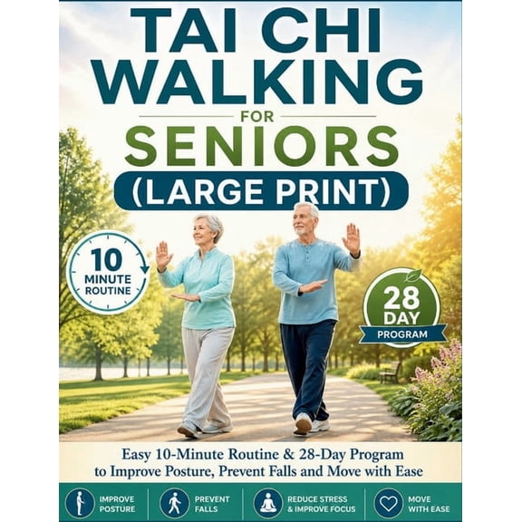 Tai CHI Walking for Seniors: Easy 10-Minute Routine & 28-Day Program to Improve Posture, Prevent Falls and Move with Eas, (Paperback)