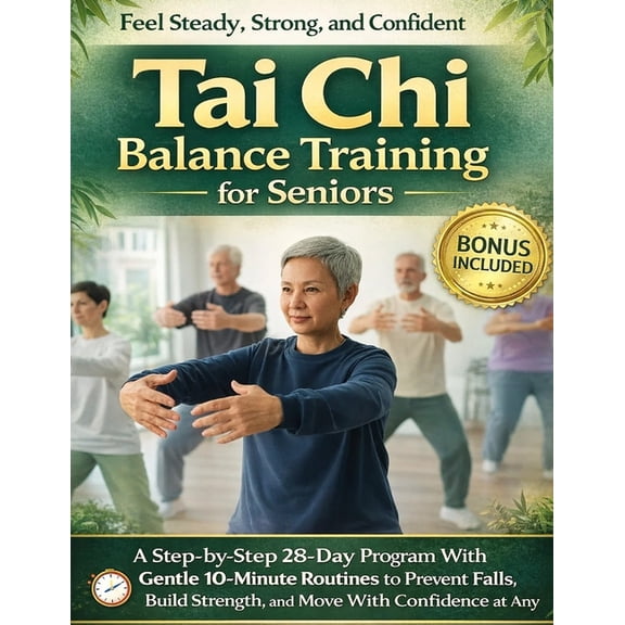 Tai Chi Balance Training for Seniors: A Step-by-Step 28-Day Program With Gentle 10-Minute Routines to Prevent Falls, Bui, (Paperback)