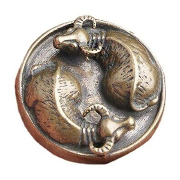 Tai Chi Brass Feng Shui Ox Cow Buffalo Bull Figurine Sculpture Statue