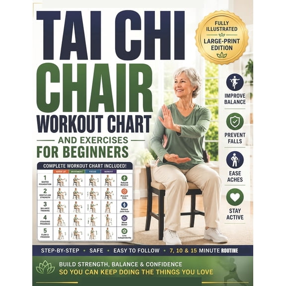 Tai Chi Chair Workout Chart And Exercises for Beginners: The Simple Seated Tai Chi Program to Restore Strength, Improve , (Paperback)