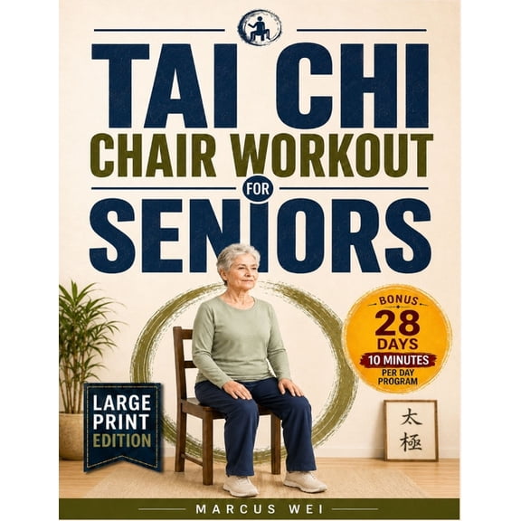 Tai Chi Chair Workout for Seniors: A 28-Day Gentle Movement Program with 10-Minute Daily Sessions, Exercise Charts and S, (Paperback)