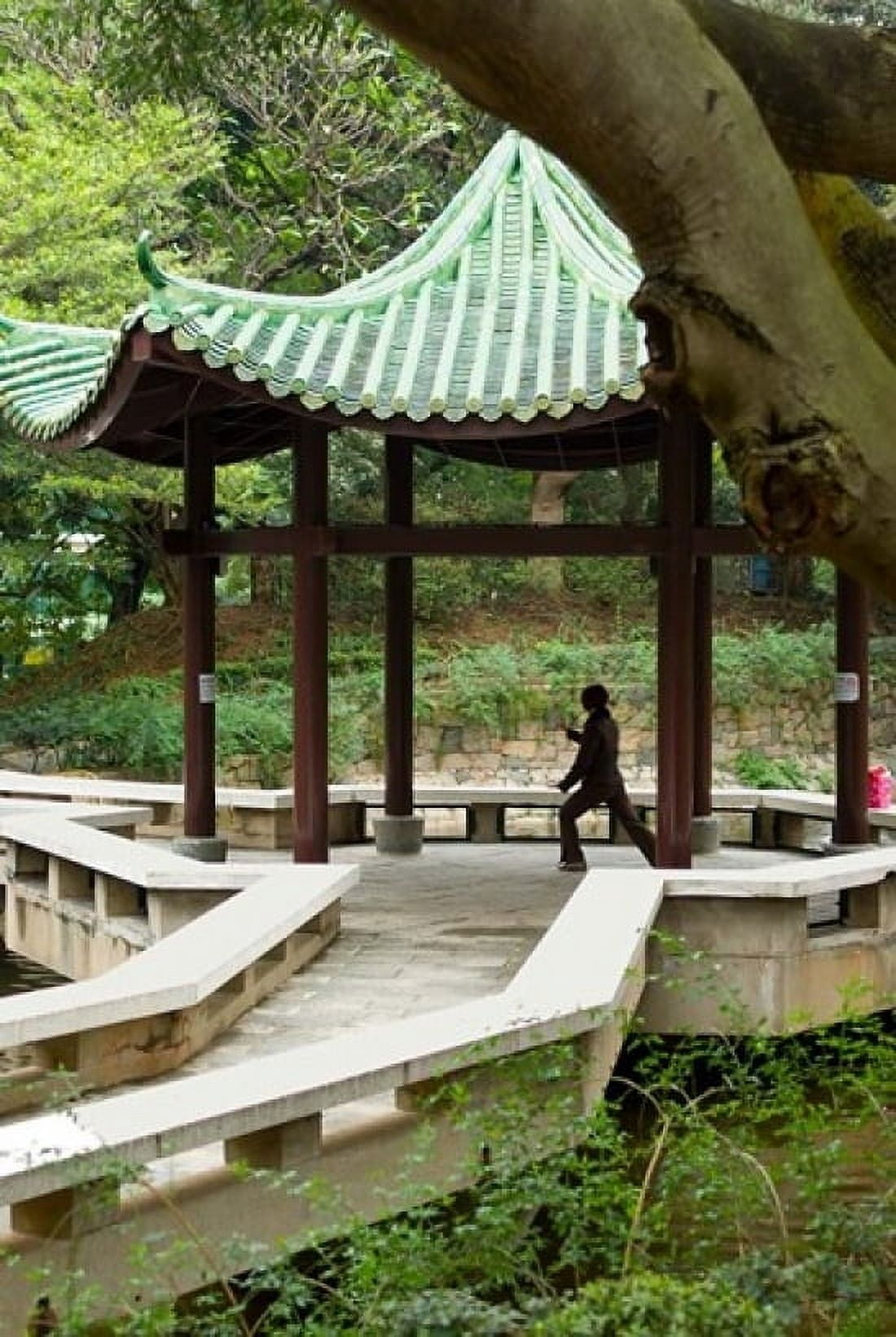 Tai Chi Chuan in the Chinese Garden Pavilion at Kowloon Park Hong Kong China Canvas Art - Charles Crust DanitaDelimont (11 x 17)