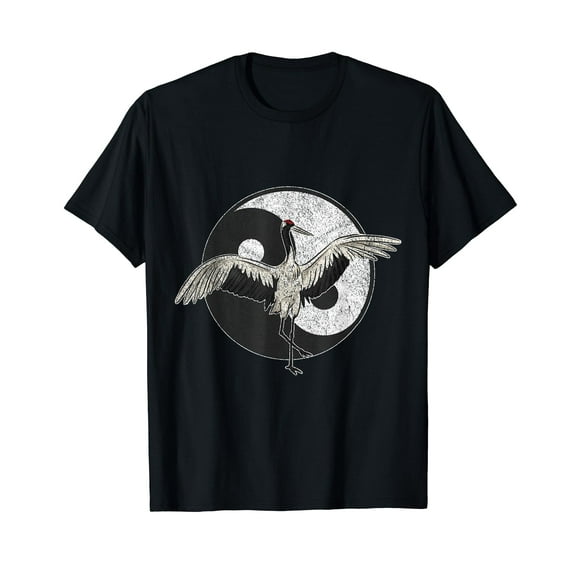Tai Chi Crane Chinese Martial Arts Yin Yang Retro Vintage T-Shirt