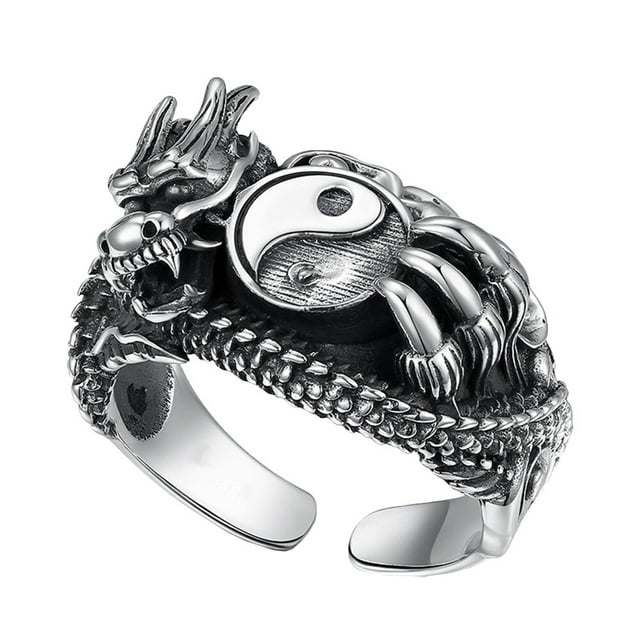 Tai Chi Dragon Ring Thai Silver Jewelry Mens Rings+for+men Anillos ...