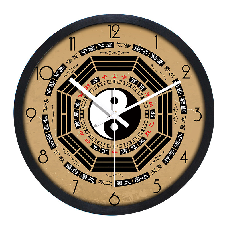 Tai Chi Eight Diagrams Silent Wall Clock Living Room Chinese Massage ...