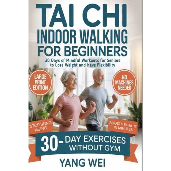 Tai Chi Indoor Walking for Beginners: 30 Days of Mindful Workouts for Seniors over to lose weight and have Flexibility, (Paperback)
