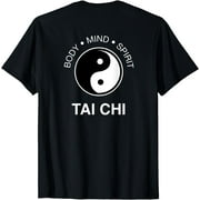 Tai Chi Tshirt Back Print - Body Mind Spirit Yin Yang Tee