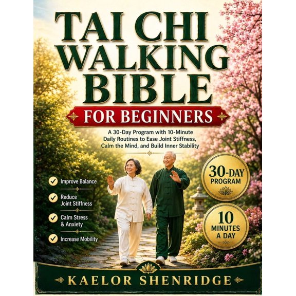 Tai Chi Walking Bible for Beginners: A 30-Day Program with 10-Minute Daily Routines to Ease Joint Stiffness, Calm the Mi, (Paperback)