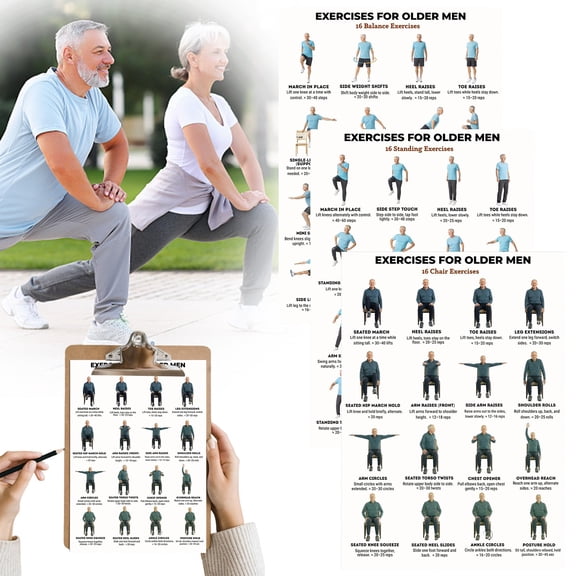 Tai Chi Walking Chart, Tai Chi Chair Workout Chart for Seniors, 30 Day Exercise & Walking Program Poster, Printable Tai Chi Chart, Seated Calisthenics Routine for Balance, Mobility & Home Fitness