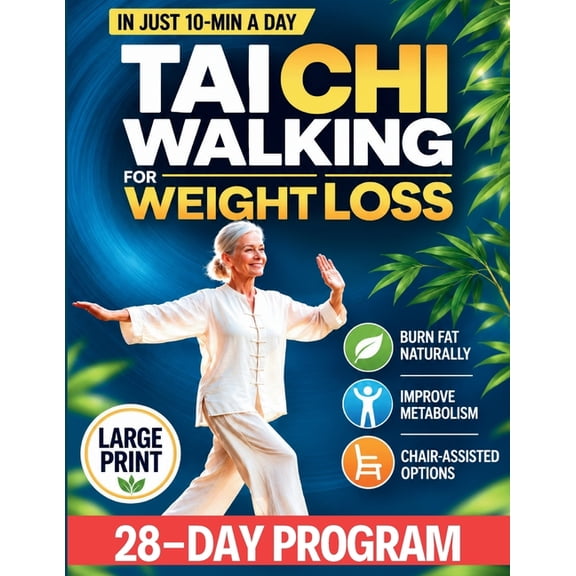 Tai Chi Walking for Weight Loss: A Senior-Friendly 28-Day Program with Chair-Assisted Steps, Joint-Safe Mobility, and Ge, (Paperback)