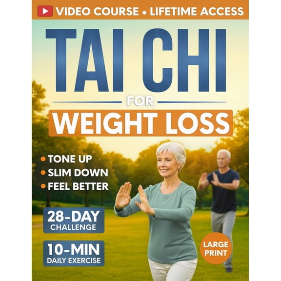 Tai Chi for Weight Loss: 28-Day Challenge with Simple 10-Minute Daily Routine & Low-Impact Exercise for Seniors to Help , (Paperback)