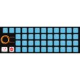 thumbnail image 1 of Tai-Hao Neon Blue Backlit 42 Key OEM Profile Double Shot ABS TPR Rubber Keycap Set, 1 of 1