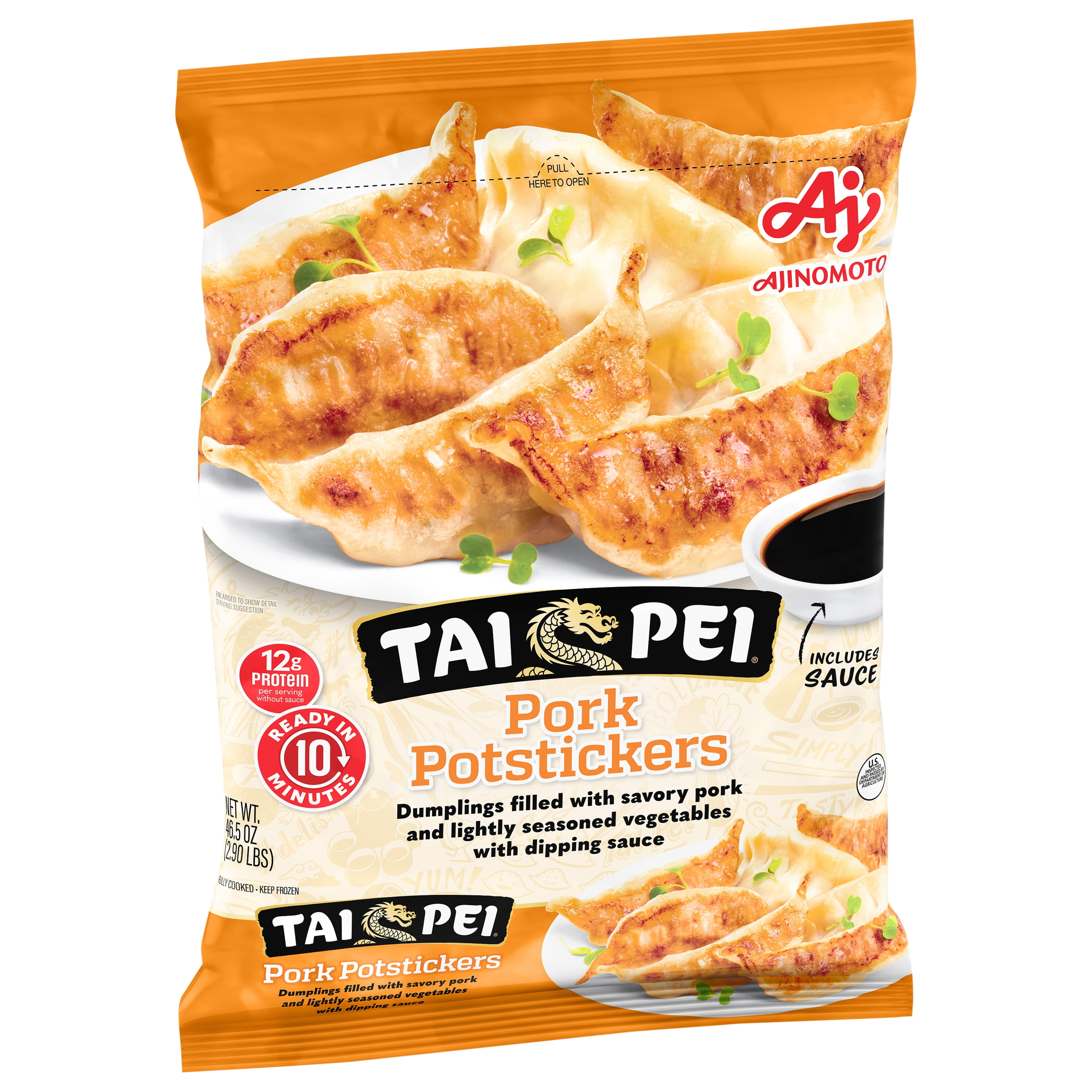 Tai Pei Pork Potstickers, Frozen Asian Appetizers, 46.5 oz