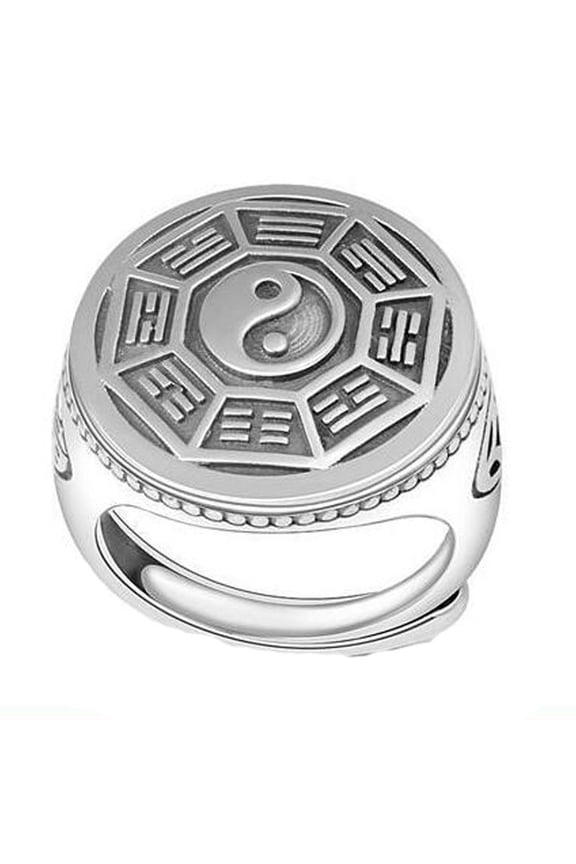 Tai for Chi Bagua Retro Ring Fidget Band Ring Dainty Vintage Unique Yin Yang Jew
