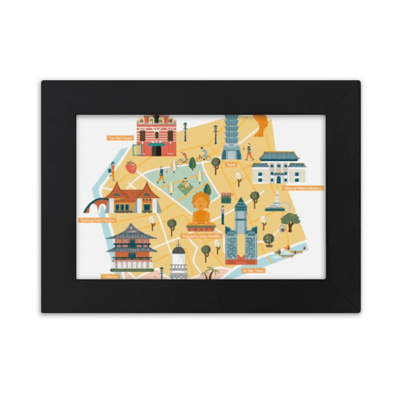 TaiPei Map Attrations Eluanbi Lighthouse Desktop Photo Frame Ornaments Picture Art Painting