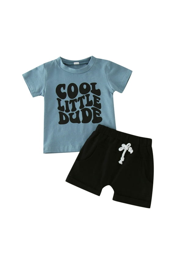 Boys' Shorts Set Outfits Toddler Boys Girls Letter Prints T Shirt Tops Shorts