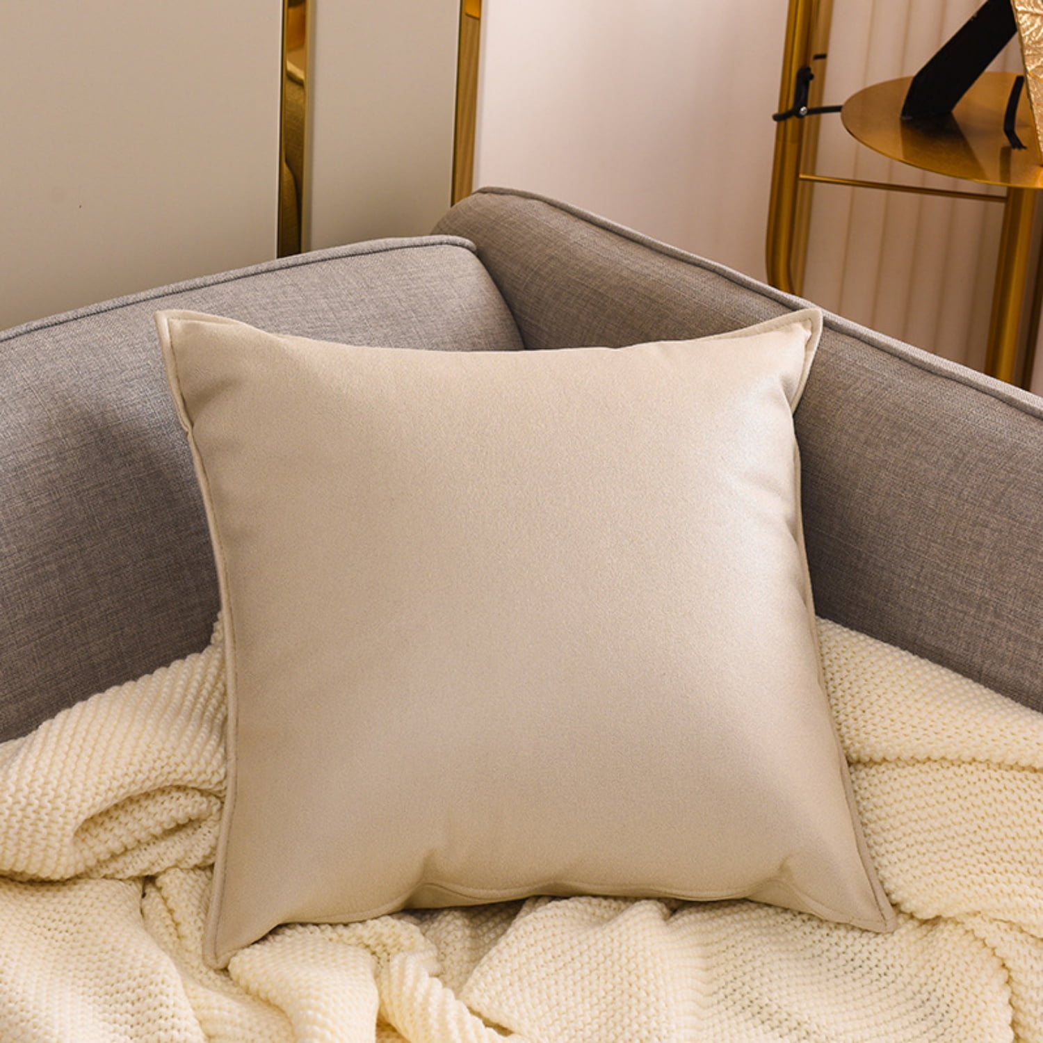 Taibuwu Faux Leather Throw Pillow Covers 18 X 18 Inches - Leather Pilow Covers Pack of 2, Solid Dyed Leather Pillowcases for Couch Bed Sofa Garden Home Decorative