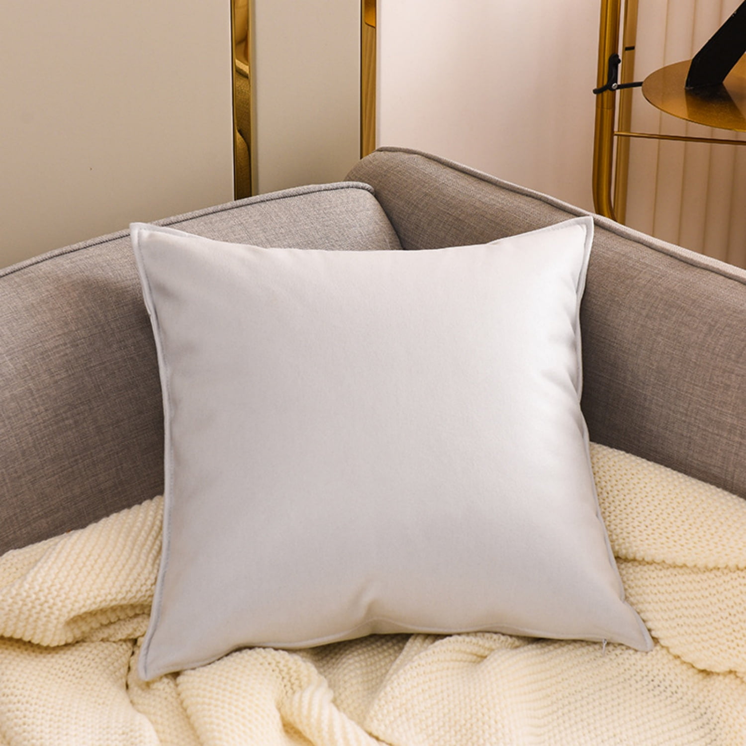 Taibuwu Faux Leather Throw Pillow Covers 20 X 20 Inches - Leather Pilow Covers Pack of 2, Solid Dyed Leather Pillowcases for Couch Bed Sofa Garden Home Decorative