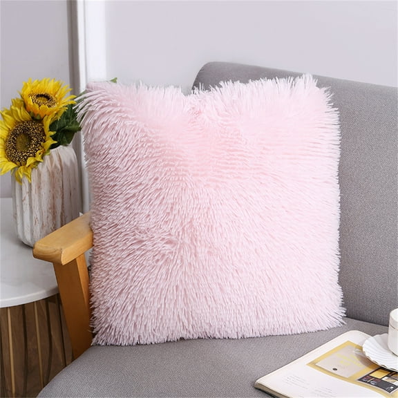 Taibuwu Pack of 2 Throw Pillow Covers Luxury Fluffy Pillows Decorative Pillows Plush Cushion Case Fuzzy Mongolian Merin Style for Bed Couch Sofa Living Room Spring Home Decor 16x16 Inch