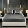 thumbnail image 1 of Taibuwu Satin Fitted Sheet, Twin Fitted Sheet Only, Ultra Soft Deep Pocket Single Silk Bottom Bed Sheet Twin, 1 of 10