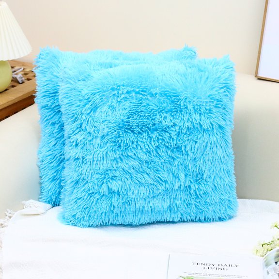Taibuwu Throw Pillow Covers 18x18 Inch Pillowcases Standard Set of 2 with Zipper Plush Decorative Cushion Covers for Pillows Sofa Couch Bed