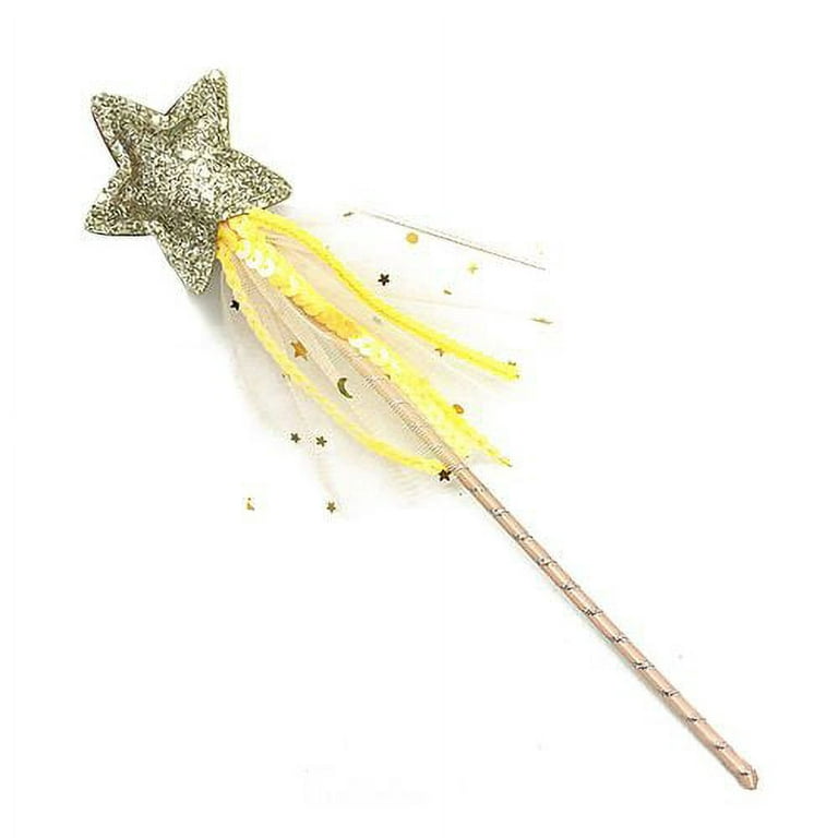 Taicanon 1 Pcs Cute Fairy Wand Pentagram Magic Stick for Party Cosplay  Wedding(Gold)