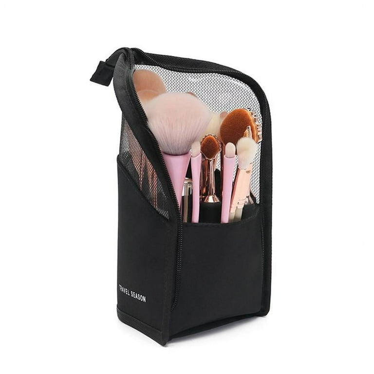 Taicanon 1Pc Travel Makeup Brush Holder, Cosmetic Zipper Pouch