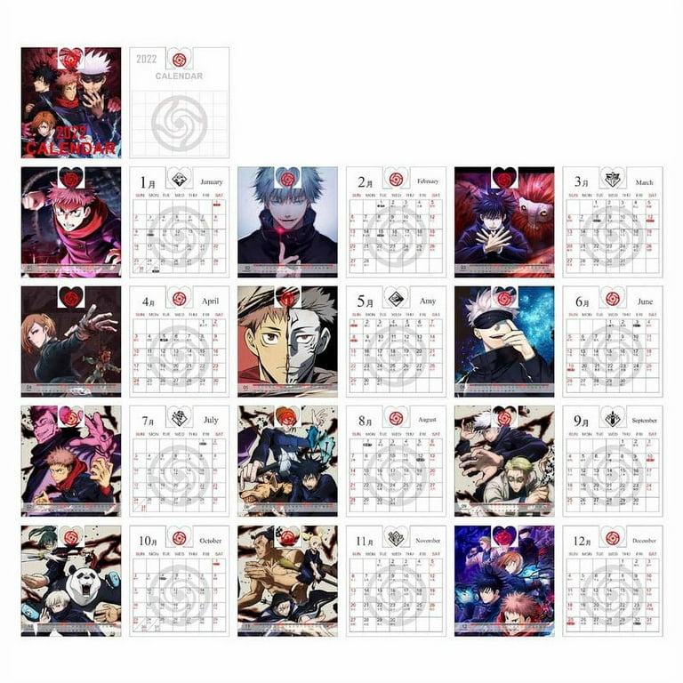  calendar 2022: jujutsu-kạisen 2022 Calendar OFFICIAL 2022  Calendar - Anime Manga Calendar 2022-2023, Calendar Planner - Kalendar  calendario calendrier  Supplies) - January 2022 to December 2023:  publishiner, clannderjujutsukaisen: Books