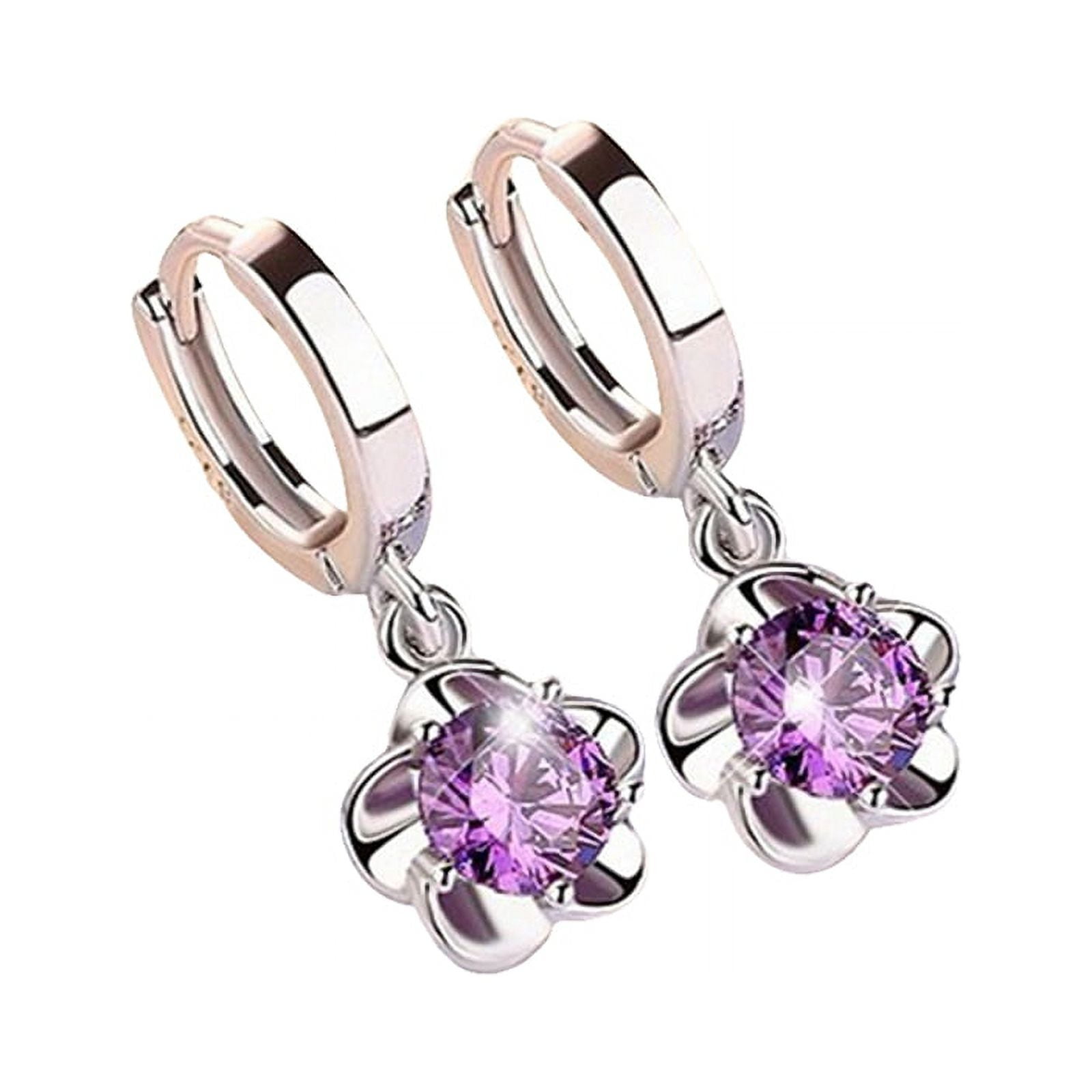 Fashion Artificial Crystal Rose Gold Plated Dangle Earrings