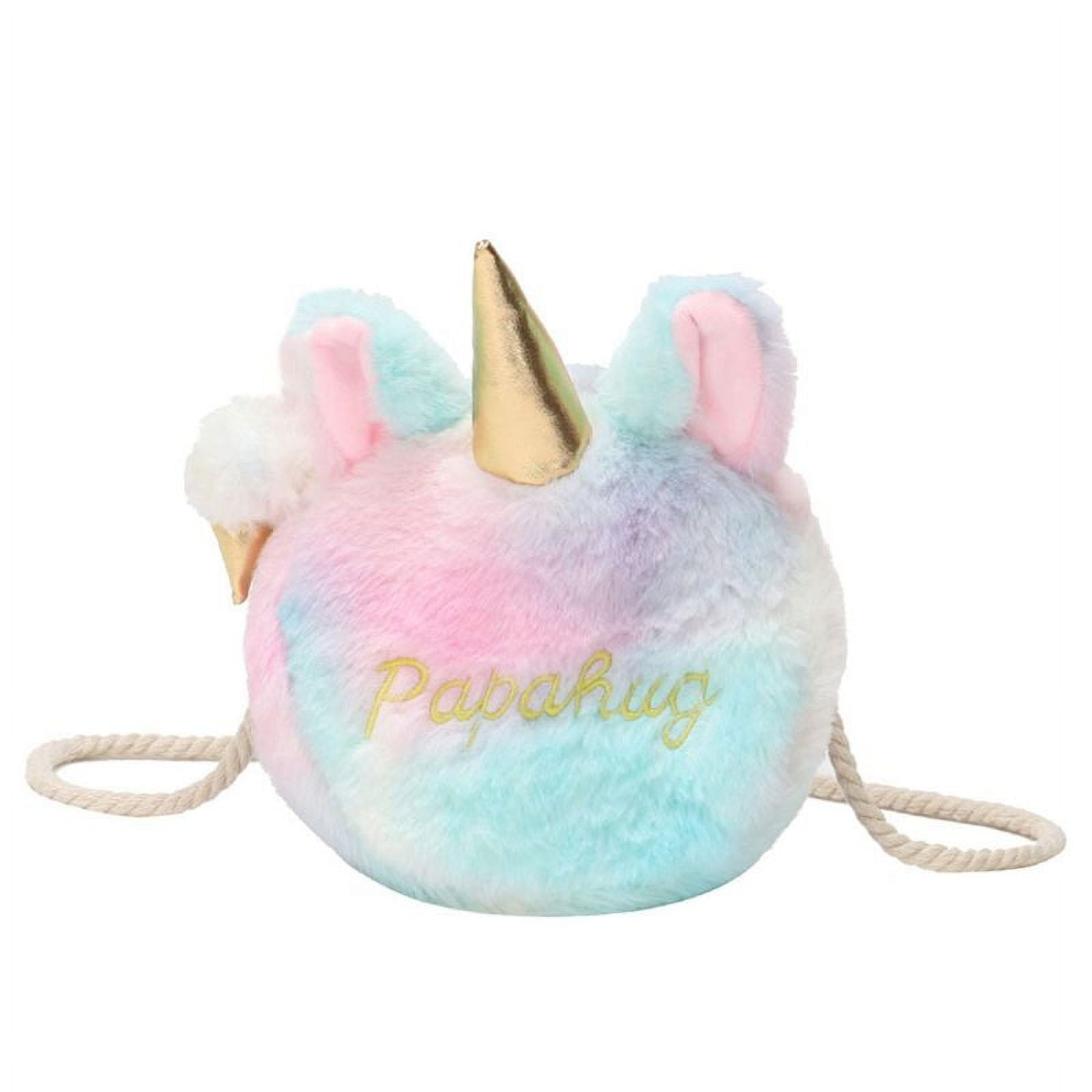  Kids Girls Colorful Plush Unicorn Cell Phone Bag Pouch