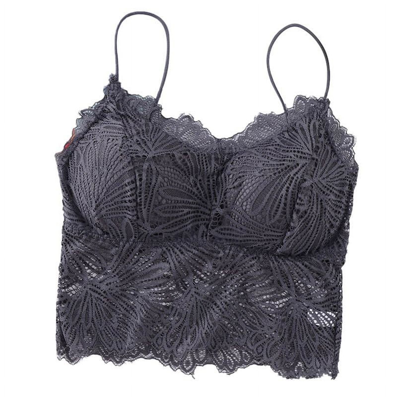 Taicanon Women's Lace Sling Stretch Lace Bra Camisole Bralette, Breathable Lace  Bralette Top for Women Girls(Grey) 