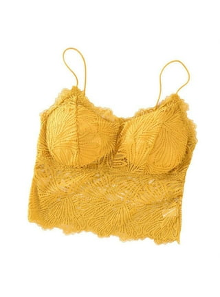 Murzansi Bras for Women Luvlette Lace Padded Triangle Bralette (Color :  Yellow, Size : S) : Buy Online at Best Price in KSA - Souq is now  : Fashion